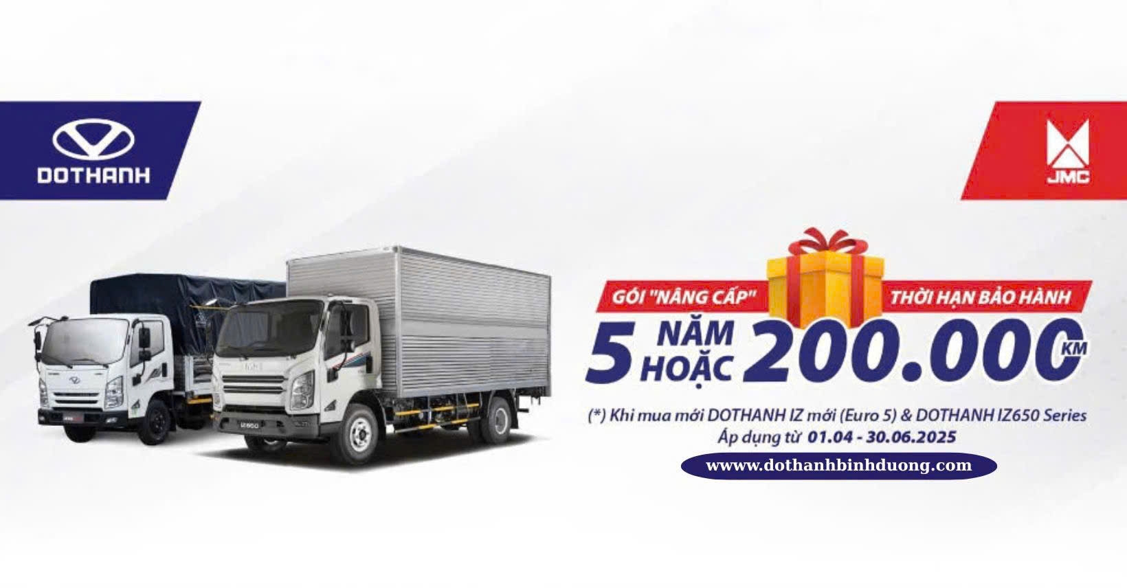 TĂNG THỜI HẠN BẢO HÀNH LÊN 5 NĂM HOẶC 200.000 KM | DOTHANH IZ Euro 5 và IZ650 Series